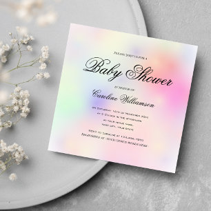 Pastel Rainbow Baby Shower Invitation