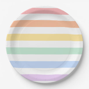 Pastel Rainbow Baby Shower or Birthday  Paper Plates