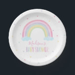Pastel Rainbow Baby Shower Paper Plates<br><div class="desc">Pastel Rainbow Baby Shower Paper Plate</div>