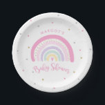 Pastel Rainbow Baby Shower Paper Plates<br><div class="desc">Pastel Rainbow Baby Shower Paper Plate</div>