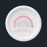 Pastel Rainbow Baby Shower Paper Plates<br><div class="desc">Pastel Rainbow Baby Shower Paper Plate</div>