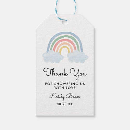 Pastel Rainbow Baby Shower Thank You Favor Gift Ta Gift Tags