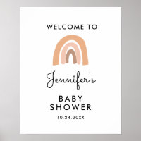 Pastel Rainbow Baby Shower Welcome Sign