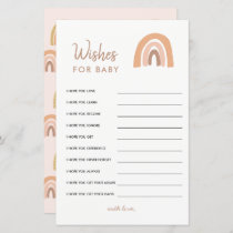 Pastel Rainbow Baby Shower Wishes For Baby Card