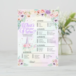 Pastel Rainbow Baby What's In Your Purse Game Card