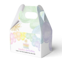 Pastel Rainbow Balloon Favor Box Birthday Party