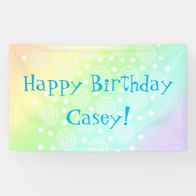 Pastel Rainbow Birthday Banner (Horizontal)