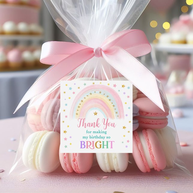Pastel Rainbow Birthday Favor Stickers (Creator Uploaded)