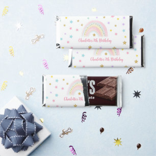 Pastel Rainbow Birthday Hershey Bar Favors
