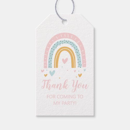 Pastel Rainbow Birthday Party Thank You Favor Tags