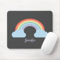 Pastel Rainbow Black Mouse Pad | Zazzle