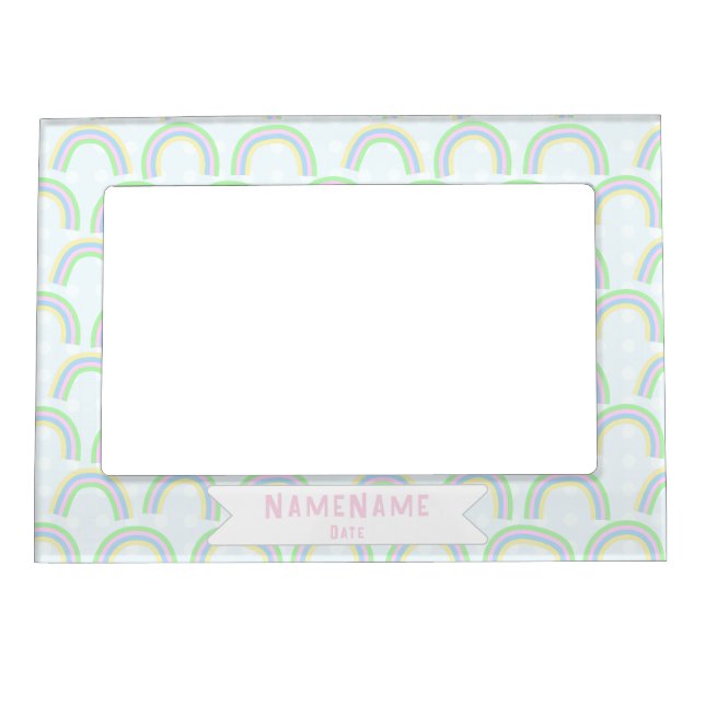 Pastel Rainbow Blue Magnetic Frame (Front)