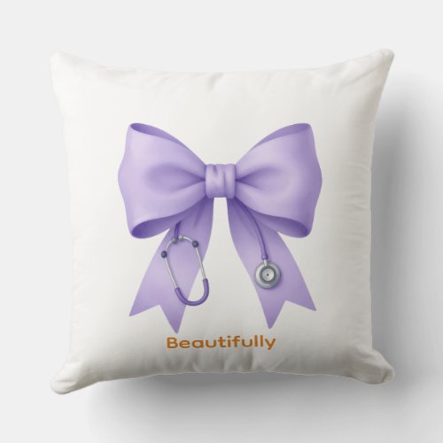 Pastel Rainbow Bows Collection Set Throw Pillow