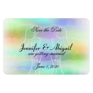 Pastel Rainbow Brides Wedding Save the Date Magnet