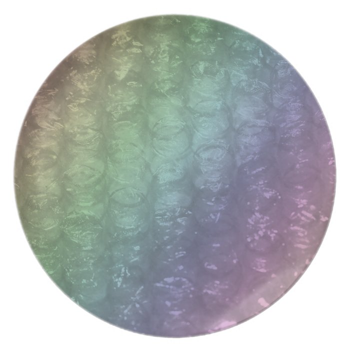 Pastel Rainbow Bubble Wrap Effect Dinner Plate