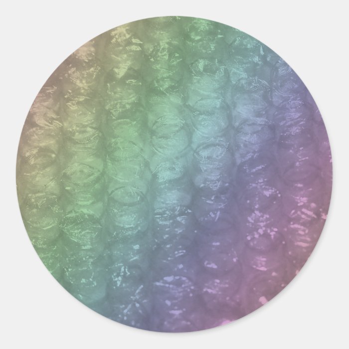 Pastel Rainbow Bubble Wrap Effect Round Stickers