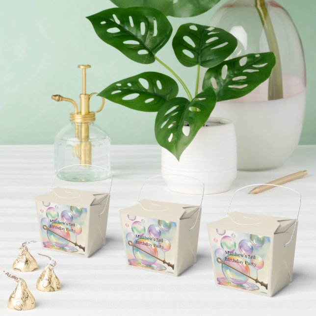 Pastel Rainbow Bubbles Birthday Party Favor Boxes (Multiple)