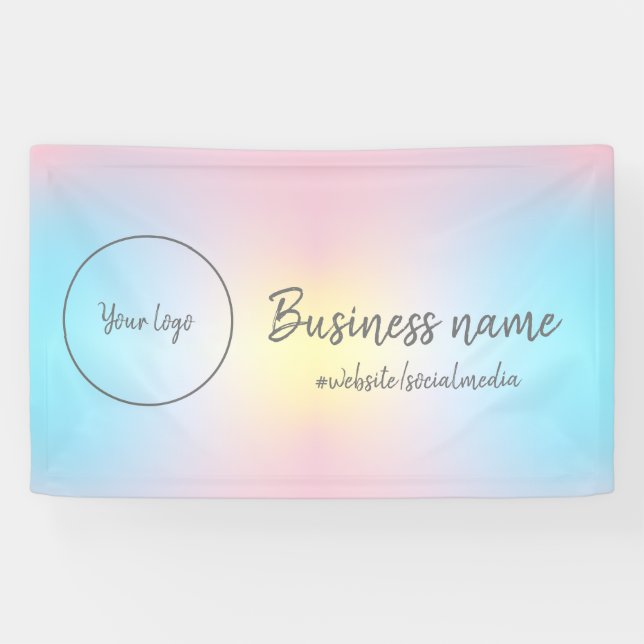 Pastel Rainbow Business Banner (Horizontal)