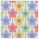 Pastel Rainbow Buttercup Geometric Flower Pattern  Fabric