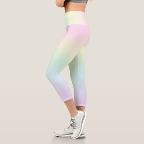 Pastel Rainbow Capri Leggings