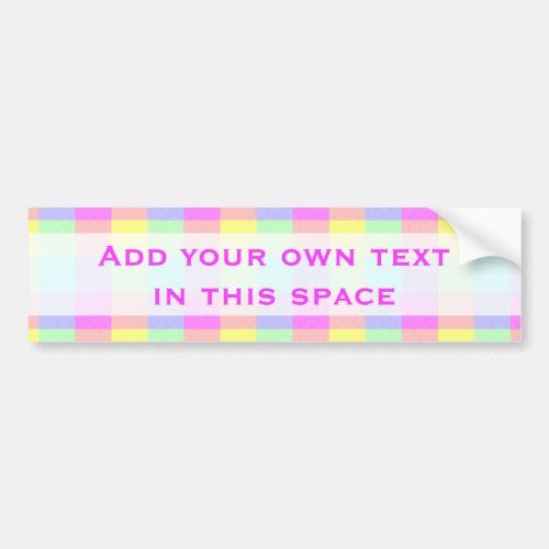 Pastel Rainbow Checkered Bumper Sticker