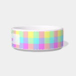 Pastel Rainbow Checkered | Personalized Name<br><div class="desc">This bright,  colorful design has a lightly textured repeating checked / square pattern in a vivid rainbow of pastel colors. It's a stylish,  vibrant,  pretty plaid checkerboard pattern that looks like springtime. Enjoy it as a background for your dog or cat's name.</div>