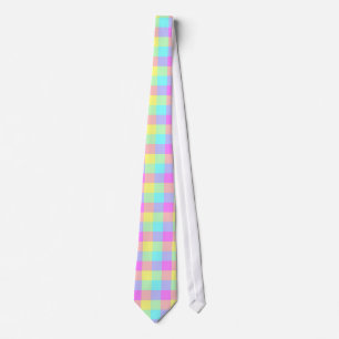 Pastel Rainbow Checkered Tie