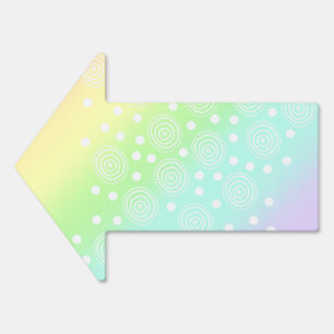 Pastel Rainbow Circles Arrow Lawn Sign