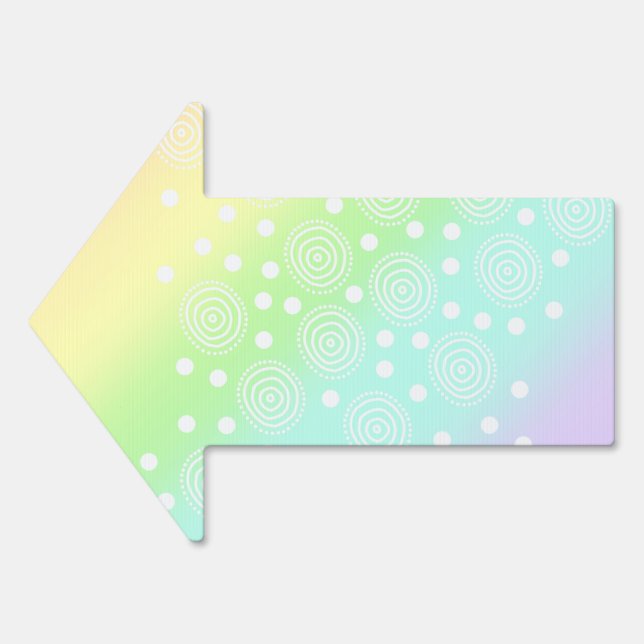 Pastel Rainbow Circles Arrow Lawn Sign (Front)