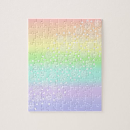 Pastel Rainbow Circles Challenging Jigsaw Puzzle