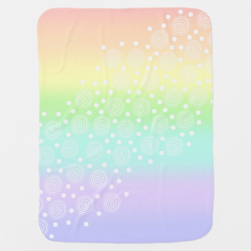 Pastel Rainbow Circles in Circles Baby Blanket