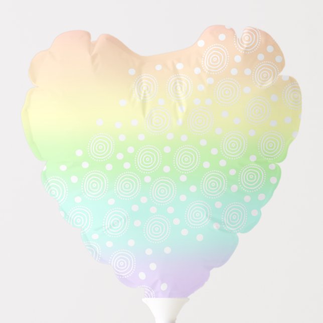 Pastel Rainbow Circles in Circles Balloon (Front)