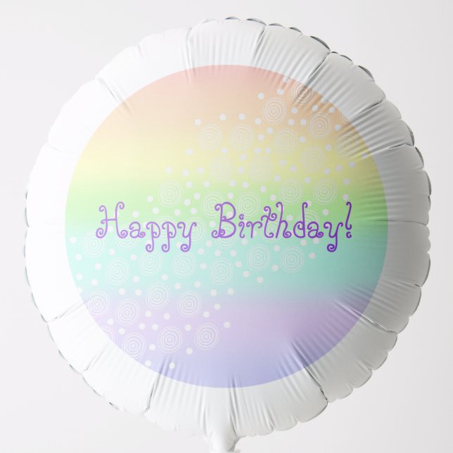 Pastel Rainbow Circles in Circles Balloon (Front)