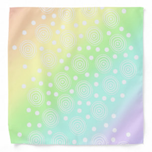 Pastel Rainbow Circles in Circles Bandana