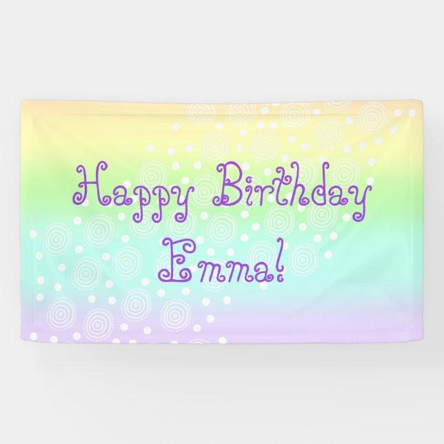 Pastel Rainbow Circles in Circles Banner (Horizontal)