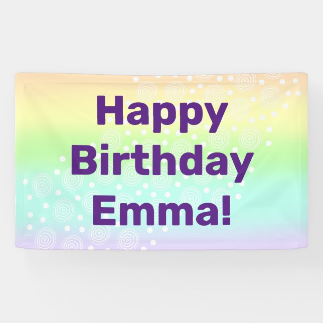 Pastel Rainbow Circles in Circles Banner (Horizontal)