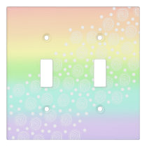 Pastel Rainbow Circles in Circles Light Switch Cover