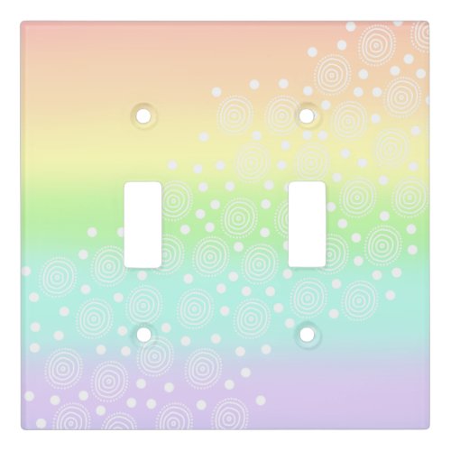 Pastel Rainbow Circles in Circles Light Switch Cover