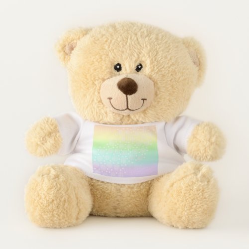 Pastel Rainbow Circles in Circles Teddy Bear