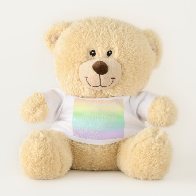 Pastel Rainbow Circles in Circles Teddy Bear (Front)