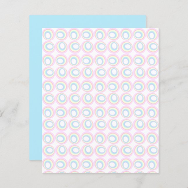 Pastel Rainbow Circles Scrapbook Paper (Front/Back)