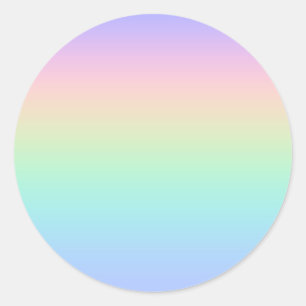 Pastel rainbow classic round sticker