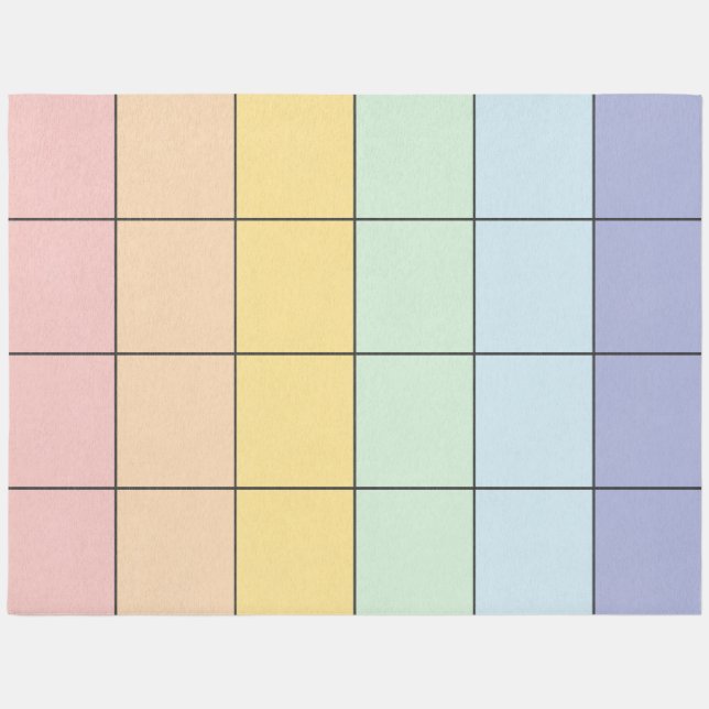 Pastel Rainbow Classroom Sitting Spaces Rug (Front)