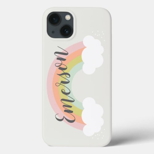 Pastel Rainbow Cloud Cute Modern  iPhone 13 Case