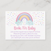 Pastel Rainbow Clouds Baby Shower Book Request Enclosure Card