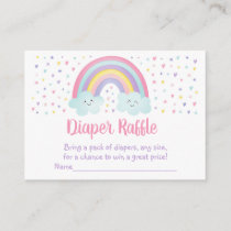 Pastel Rainbow Clouds Baby Shower Diaper Raffle Enclosure Card