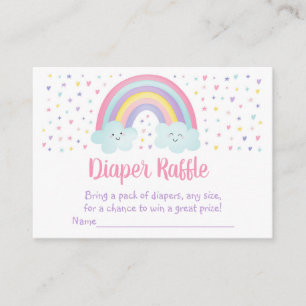 Pastel Rainbow Clouds Baby Shower Diaper Raffle Enclosure Card