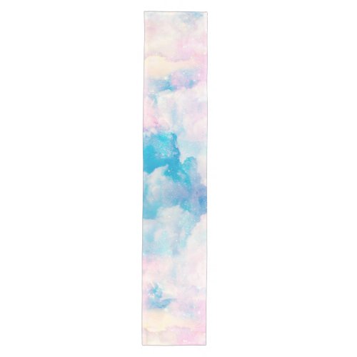 Pastel Rainbow Cloudy Sky Aesthetic Medium Table Runner