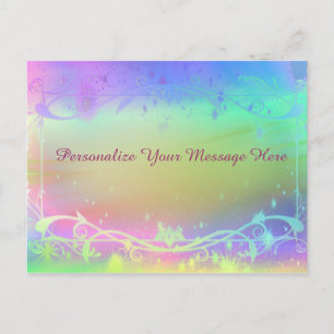 Pastel Rainbow Color Personalize Message, Quote Postcard
