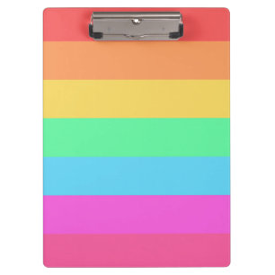 Pastel Rainbow Color Stripes Design Clipboard